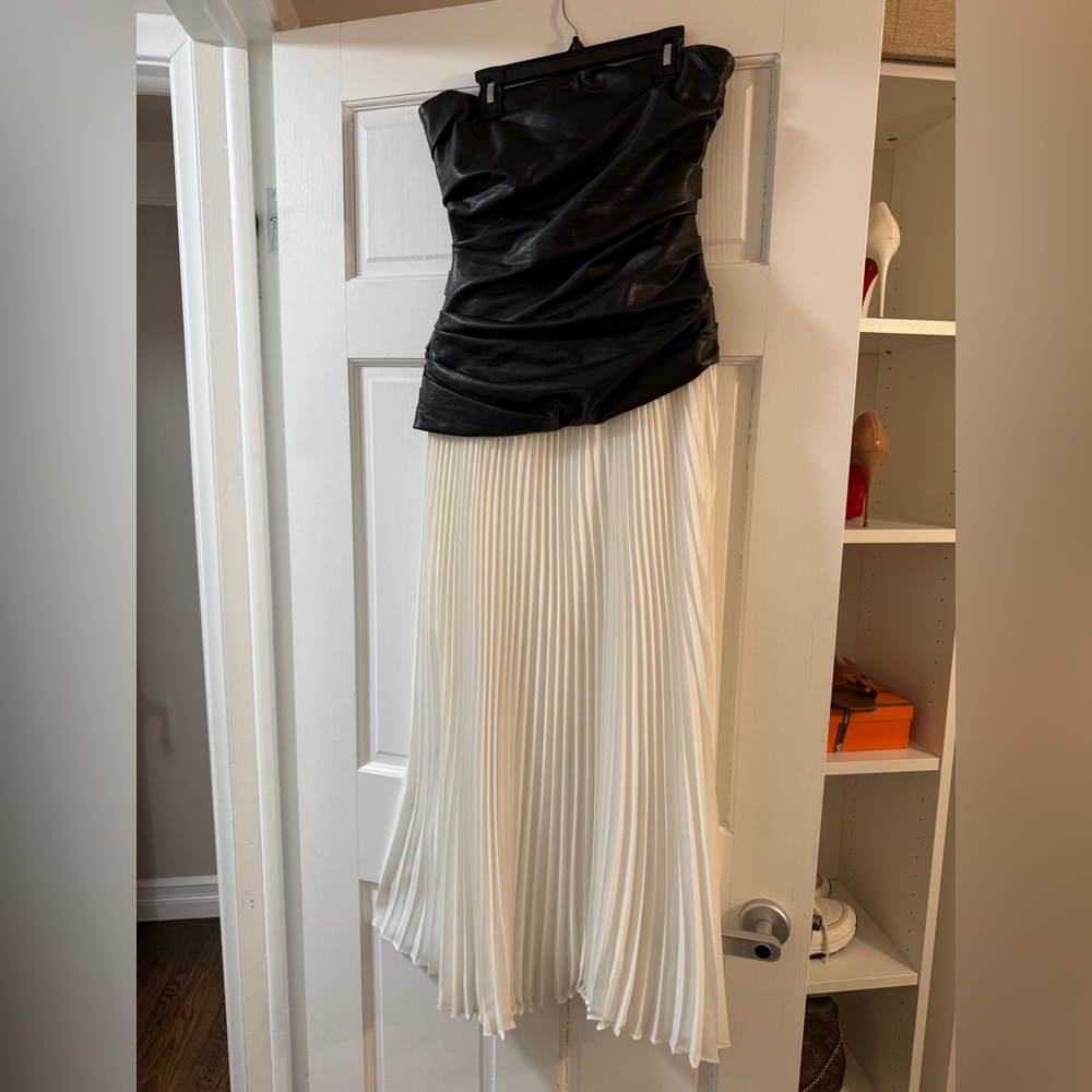 Simkhai Arie strapless bustier combo midi dress